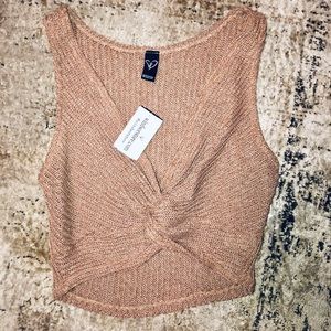 Windsor tan knit crop top